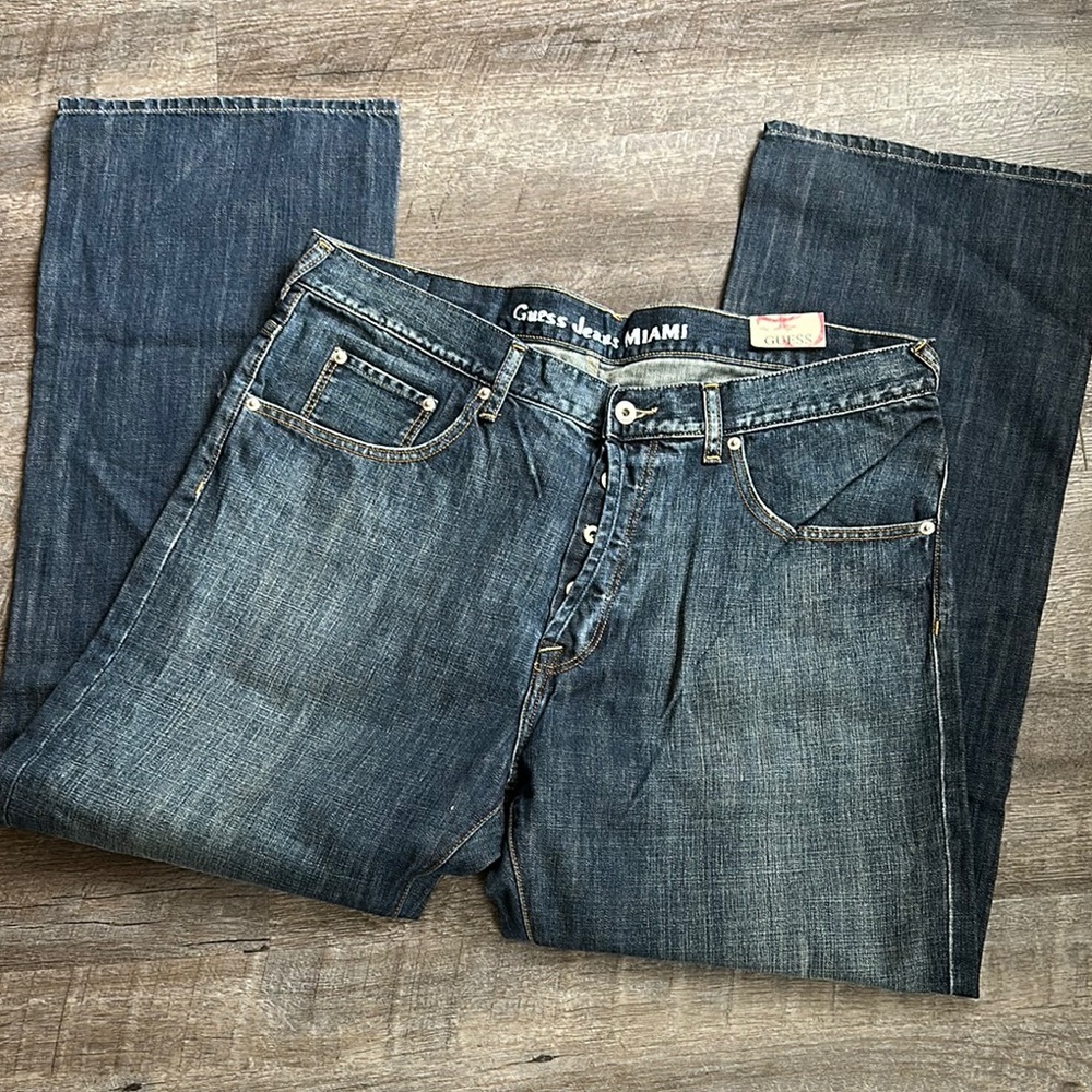 Guess Men's Relaxed Jeans - Dark Blue